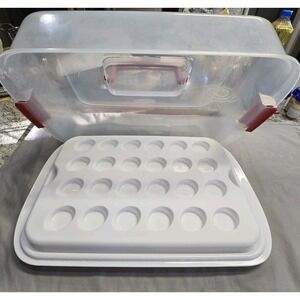 Rubbermaid Cupcake Devil Egg Cake Carrier Red